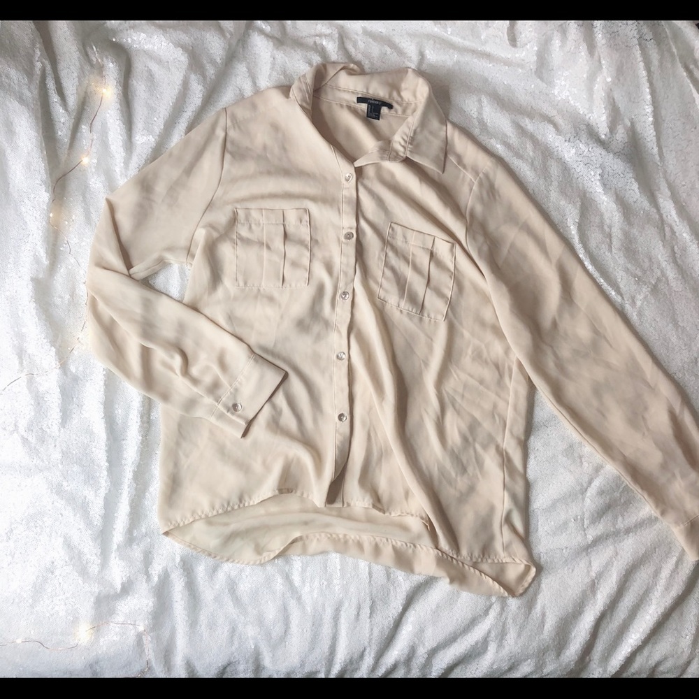 Sheer Cream Button up ✨